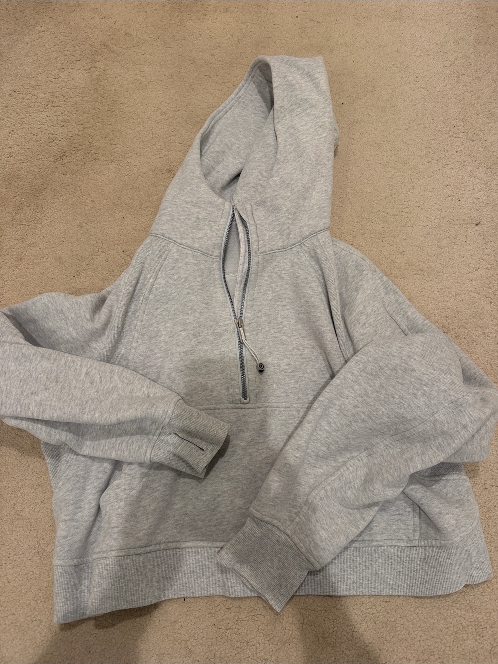 lululemon athletica Light Gray Half-Zip Hoodie